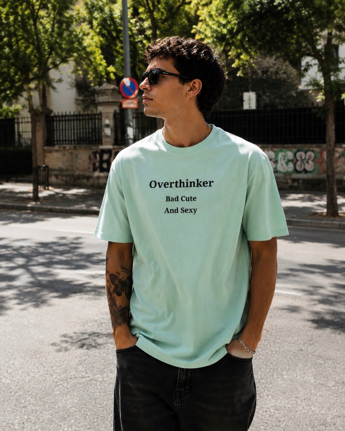 Mint Green T-Shirt | Overthinker