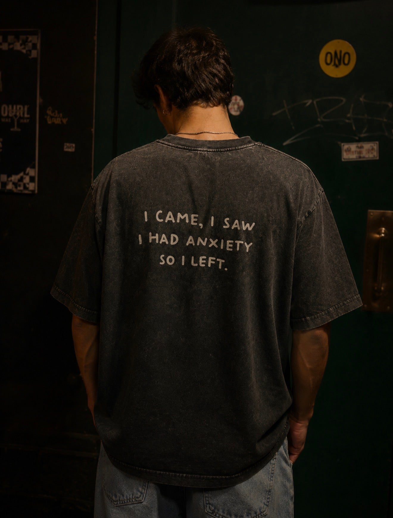 Black Stone Washed T-Shirt | Anxiety