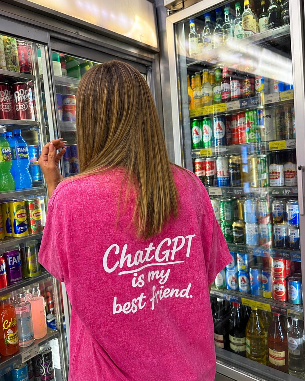 Fuchsia Stone Washed T-Shirt | ChatGPT