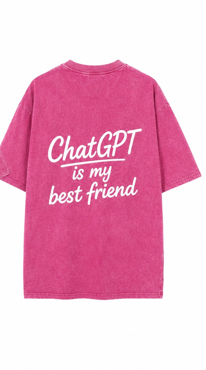 Fuchsia Stone Washed T-Shirt | ChatGPT