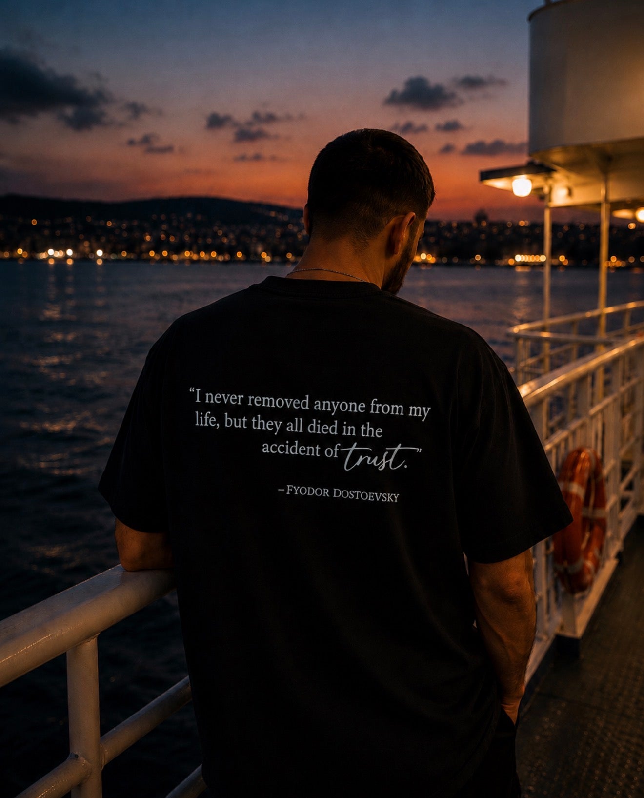 Heavy Luxury Tee - Black | Dostoevsky Quote