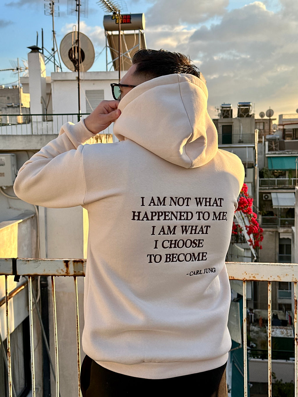 Cream Hoodie - Carl Jung Quote