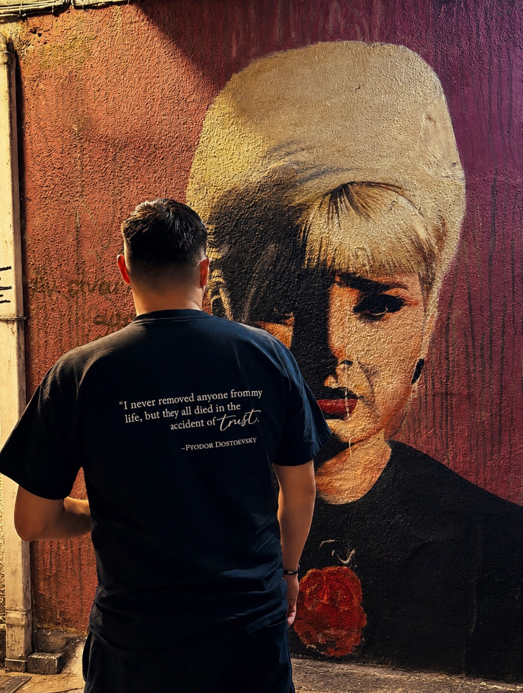 Black Heavy Luxury T-Shirt | Dostoevsky Quote