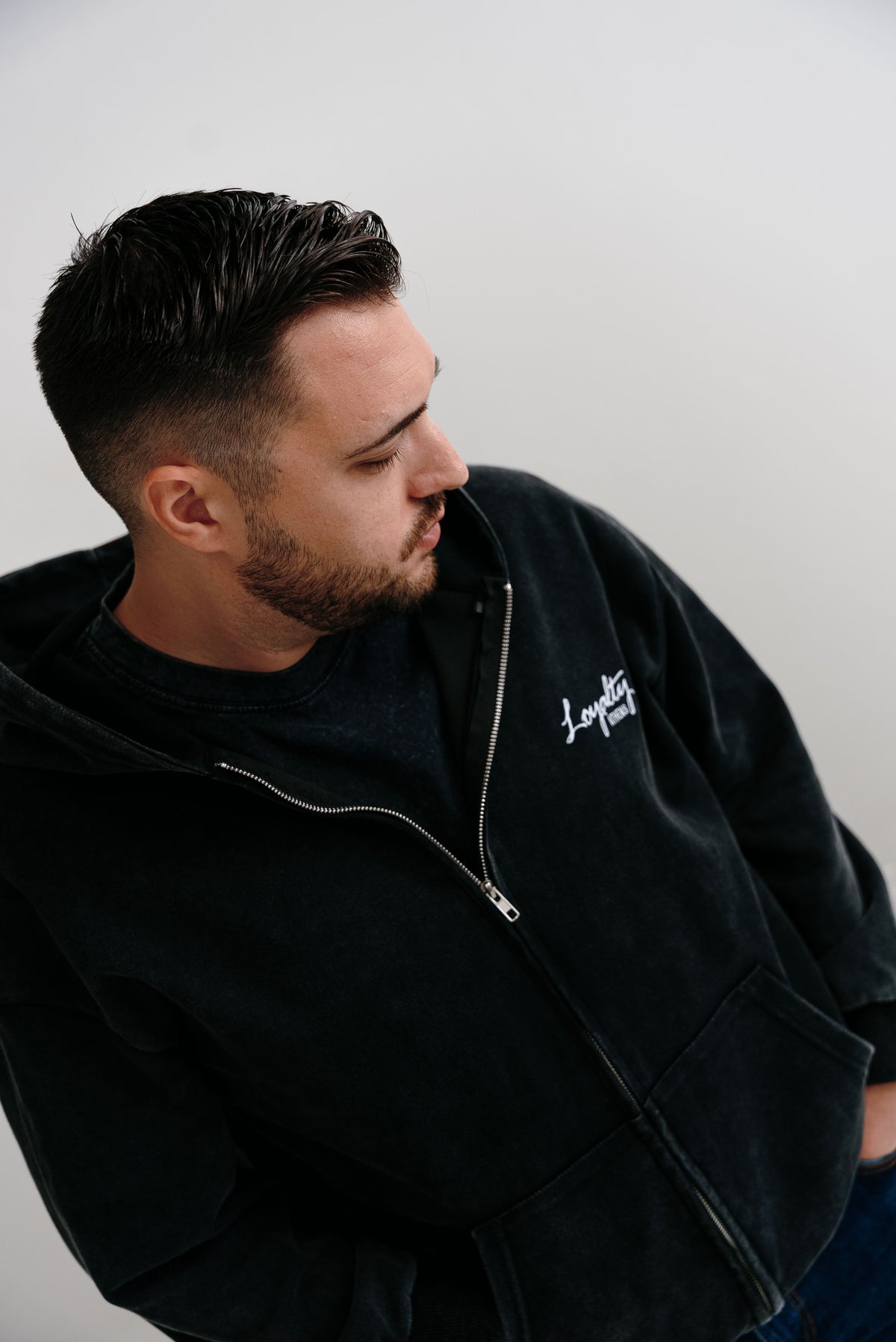 Washed Zip Hoodie – Black | Loyalty Athens