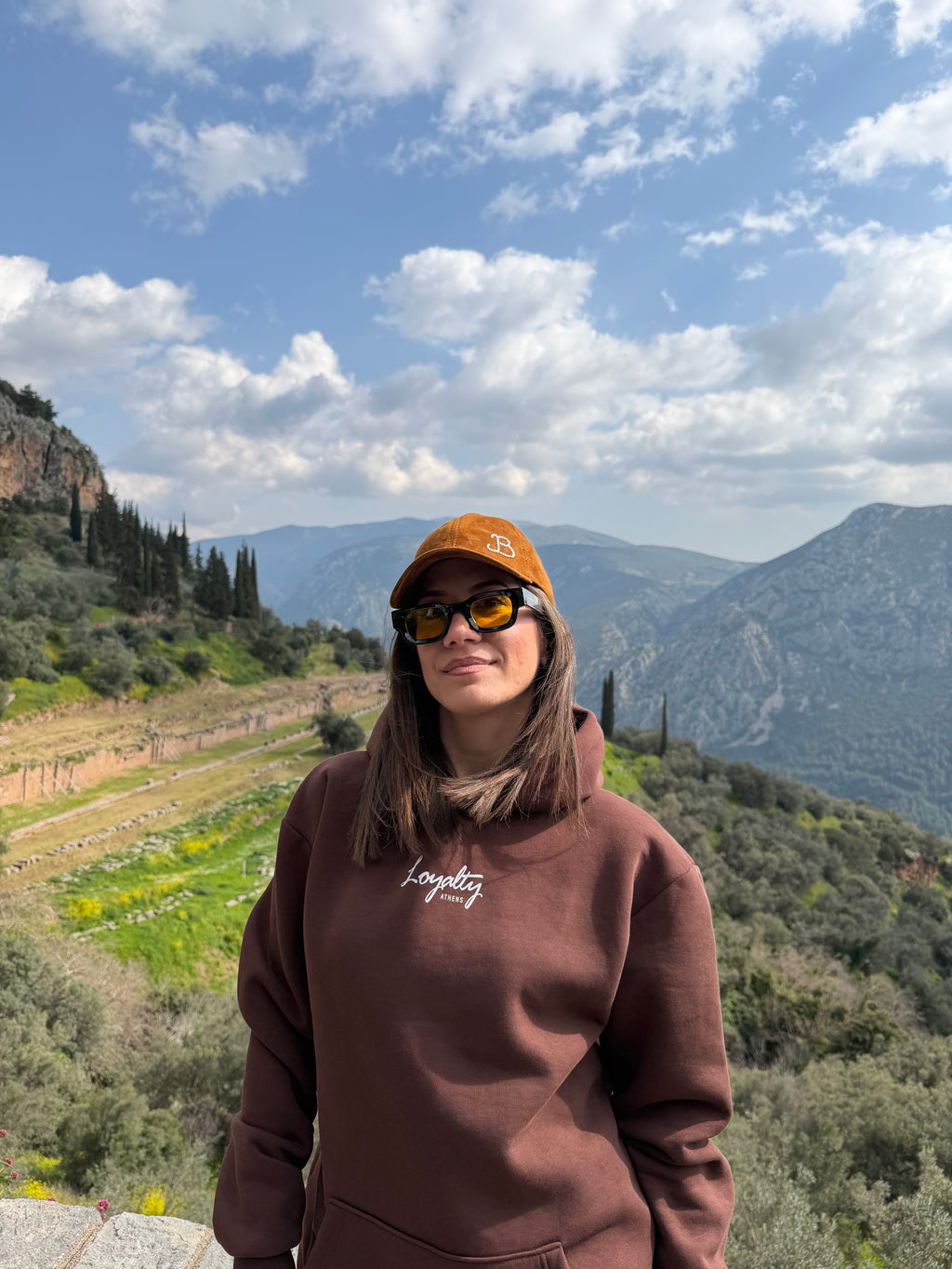 Res, non verba | Brown Hoodie | Loyalty Athens