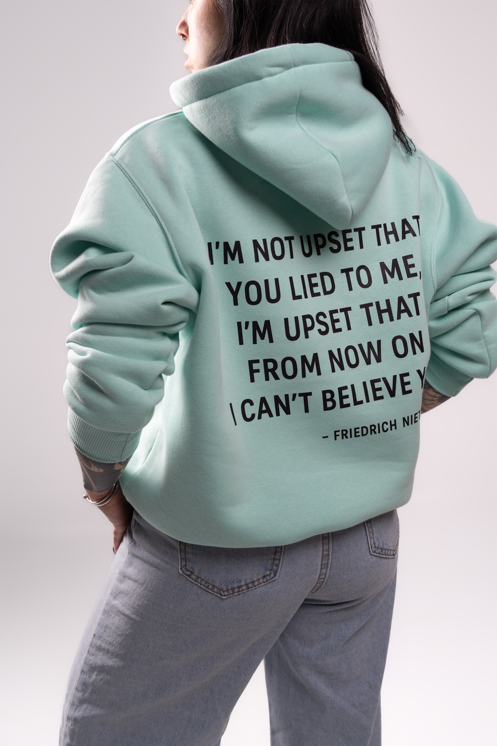 Mint Green Hoodie – Nietzsche Quote