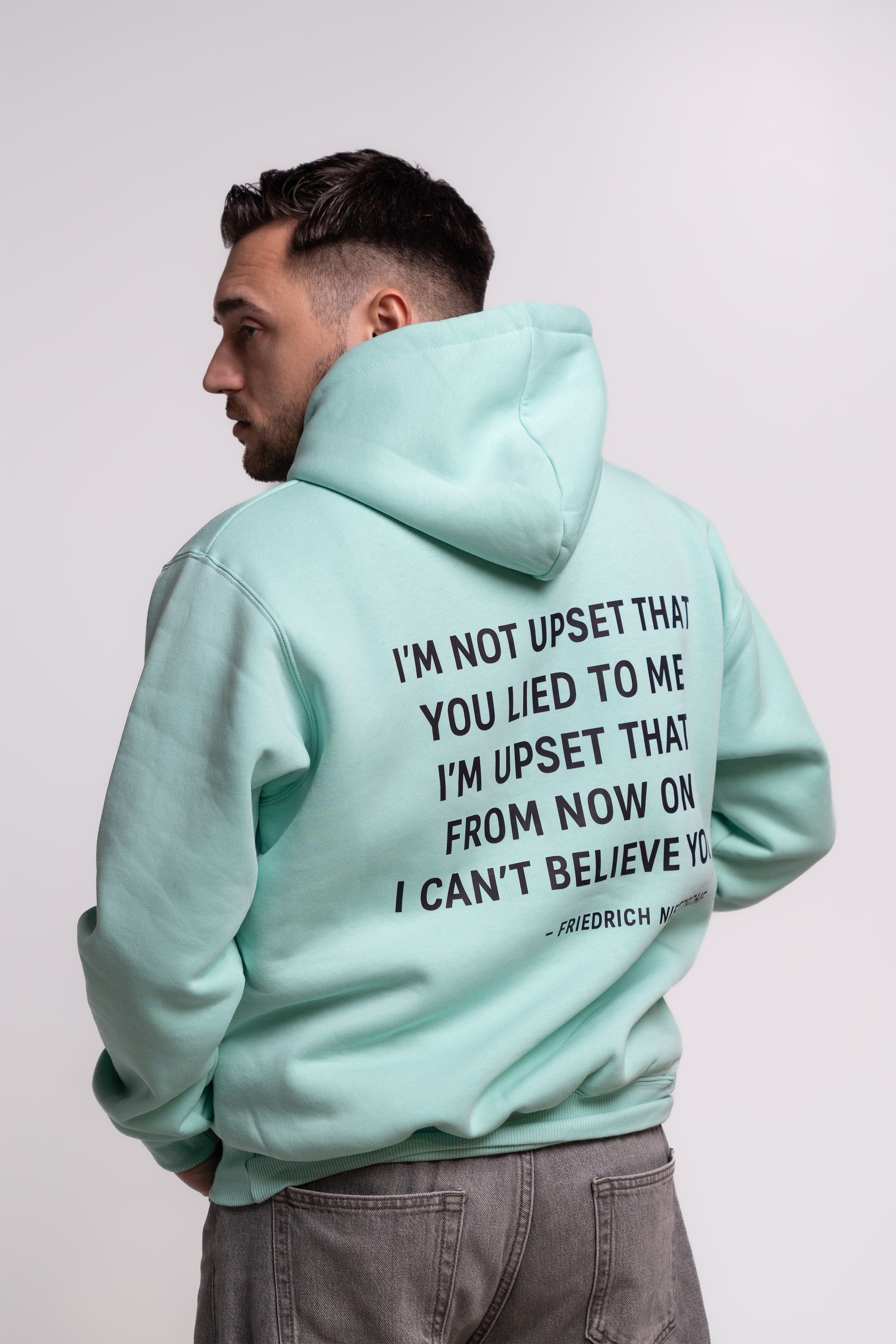 Mint Green Hoodie – Nietzsche Quote