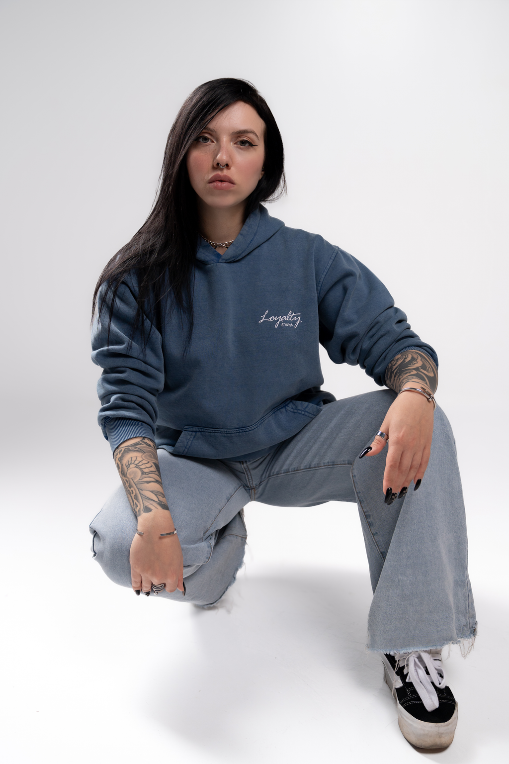 Denim Hoodie – Aristotle Quote